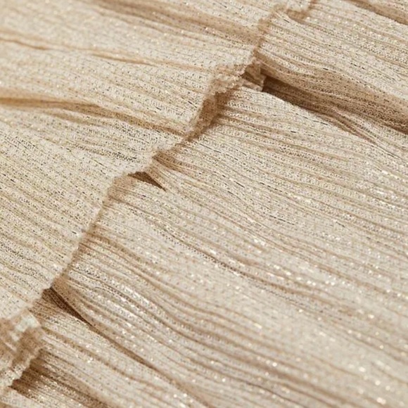 SABINA MUSAYEV Carry Tiered Belted Metallic Dress - Ivory - Picture 2 of 12